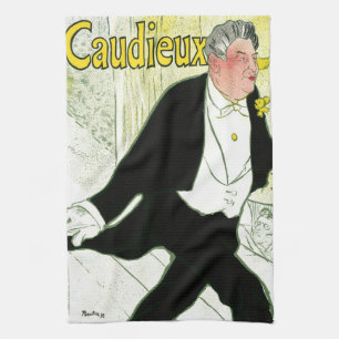 Vintage Art Nouveau, Caudieux by Toulouse Lautrec Kitchen Towel