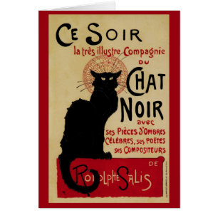 Vintage Art Nouveau, Ce Soir Chat Noir Black Cat