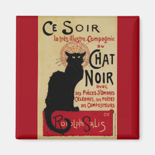 Vintage Art Nouveau, Ce Soir Chat Noir Black Cat Magnet