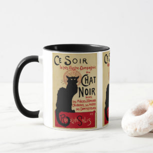 Vintage Art Nouveau, Ce Soir Chat Noir Black Cat Mug