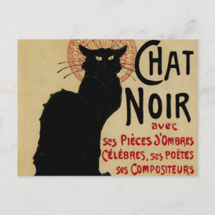 Vintage Art Nouveau, Ce Soir Chat Noir Black Cat Postcard