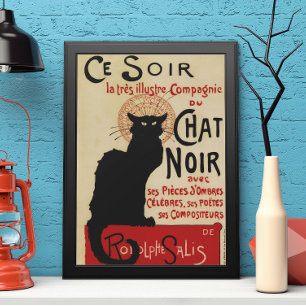 Vintage Art Nouveau, Ce Soir Chat Noir Black Cat Poster