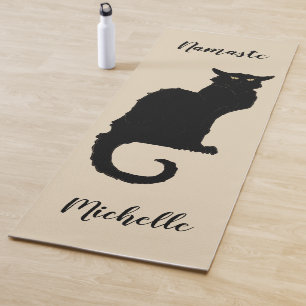 Vintage Art Nouveau, Ce Soir Chat Noir Black Cat Yoga Mat