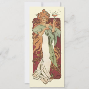 Vintage Art Nouveau, Champagne by Alphonse Mucha Invitation