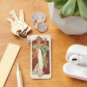 Vintage Art Nouveau, Champagne by Alphonse Mucha Keychain