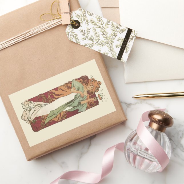 Vintage Art Nouveau, Champagne by Alphonse Mucha Sticker (Gifting)