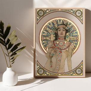 Vintage Art Nouveau Champagne Celebration Mucha Foil Prints