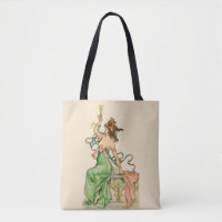 Vintage Art Nouveau Champagne Lady Illustration