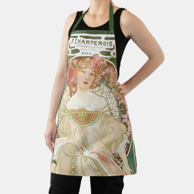 Vintage Art Nouveau, Champenois by Alphonse Mucha Apron (Insitu)