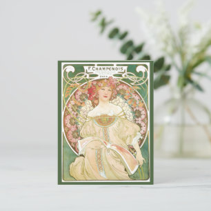 Vintage Art Nouveau, Champenois by Alphonse Mucha Invitation