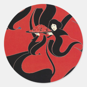 Vintage Art Nouveau Chap Book Thanksgiving Classic Round Sticker