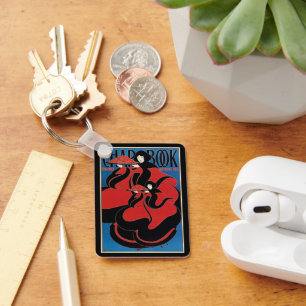 Vintage Art Nouveau Chap Book Thanksgiving Keychain