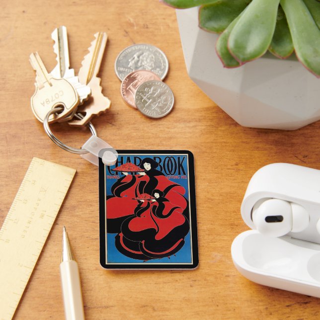 Vintage Art Nouveau Chap Book Thanksgiving Keychain (Desk)