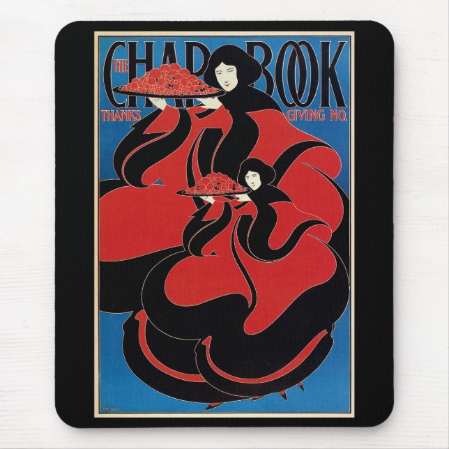 Vintage Art Nouveau Chap Book Thanksgiving Mouse Pad (Front)