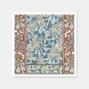 Vintage Art Nouveau Chestnut Floral Pattern Napkin