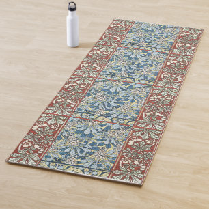 Vintage Art Nouveau Chestnut Floral Pattern Yoga Mat