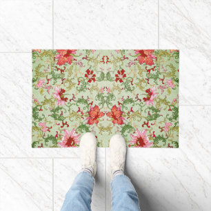Vintage Art Nouveau Chinese Floral Chinoiserie Doormat