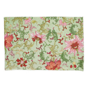 Vintage Art Nouveau Chinese Floral Chinoiserie Pillowcase