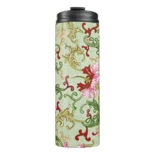 Vintage Art Nouveau Chinese Floral Chinoiserie Thermal Tumbler