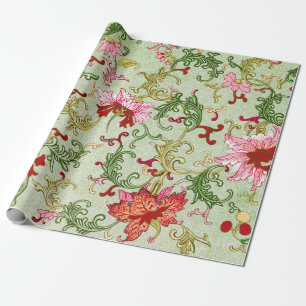 Vintage Art Nouveau Chinese Floral Chinoiserie Wrapping Paper