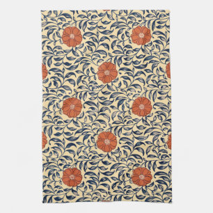 Vintage Art Nouveau Chinese Peony Floral Pattern Kitchen Towel