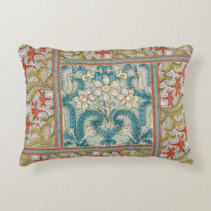 Vintage Art Nouveau Daffodil Pattern Verneuil Accent Pillow