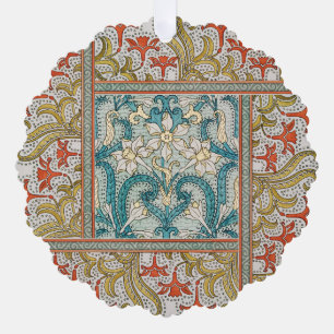 Vintage Art Nouveau Daffodil Pattern Verneuil Ornament Card