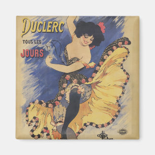 Vintage Art Nouveau Dancer French Poster Magnet