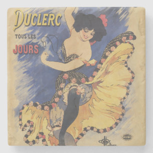 Vintage Art Nouveau Dancer French Poster Stone Coaster
