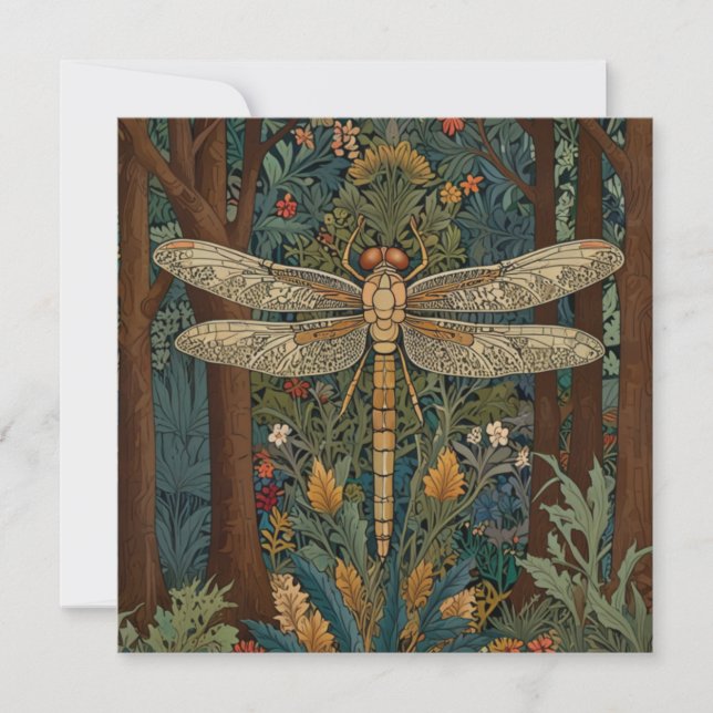Vintage art nouveau deco dragonfly boho chic invitation (Front)