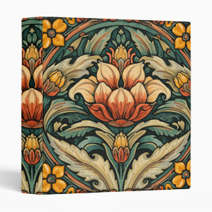 Vintage Art Nouveau Deco Majolica Floral Craftsman Binder