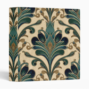 Vintage Art Nouveau Deco Majolica Floral Craftsman Binder