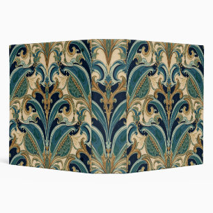 Vintage Art Nouveau Deco Majolica Floral Craftsman Binder