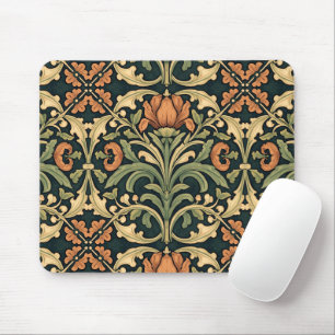Vintage Art Nouveau Deco Majolica Floral Craftsman Mouse Pad