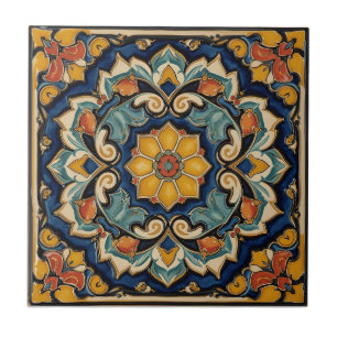 Vintage Art Nouveau Deco Majolica Floral Craftsman Tile
