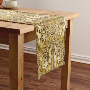 Vintage Art Nouveau Deer Pattern Short Table Runner