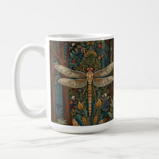 Vintage art nouveau dragonfly boho chic coffee mug (Left)