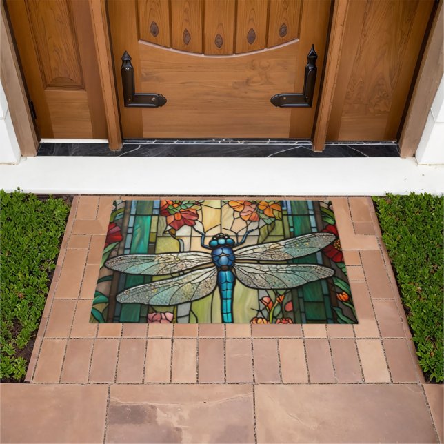 Vintage art nouveau dragonfly boho chic doormat (Outdoor)