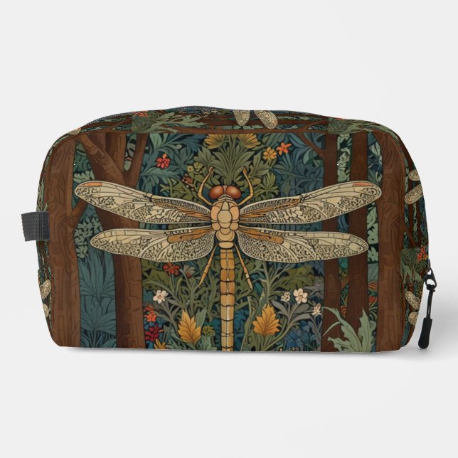 Vintage art nouveau dragonfly boho chic dopp kit (Front)
