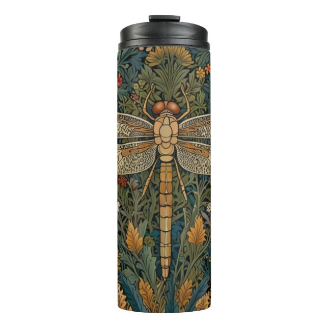 Vintage art nouveau dragonfly boho chic thermal tumbler (Front)