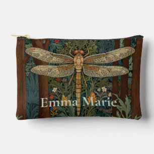 Vintage art nouveau dragonfly boho personalize accessory pouch