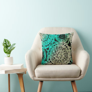 Vintage: Art Nouveau Dual Tone Motif. Throw Pillow