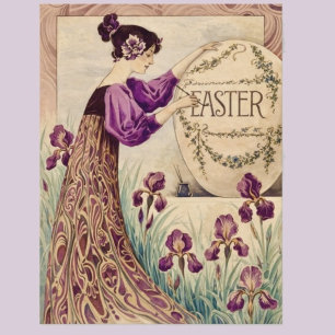 Vintage Art Nouveau Easter Poster – Belle Époque  Card