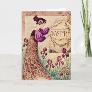 Vintage Art Nouveau Easter Poster – Belle Époque  Card