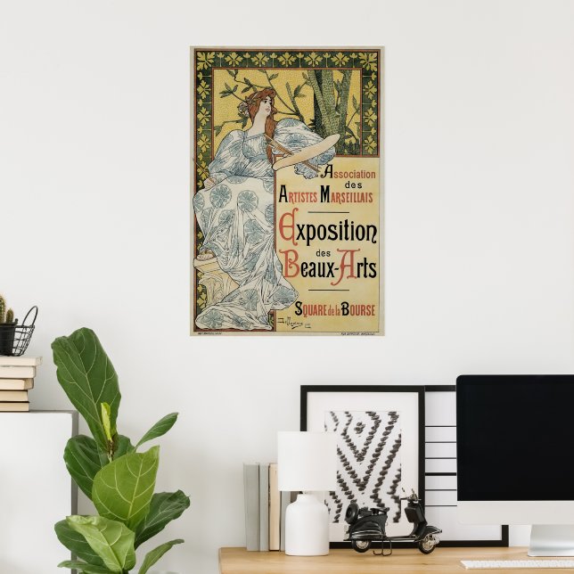 Vintage Art Nouveau, Exposition des Beaux Arts Poster (Home Office)