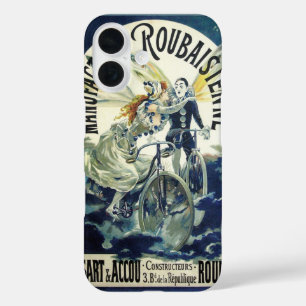 Vintage Art Nouveau Fairies, Bicycle Pierrot Moon iPhone 16 Case