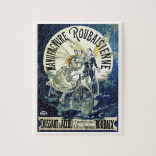 Vintage Art Nouveau Fairies, Bicycle Pierrot Moon Jigsaw Puzzle