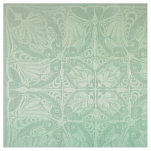 Vintage Art Nouveau Fish Pattern Fabric