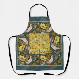 Vintage Art Nouveau Fish Pigeon Pattern Verneuil Apron
