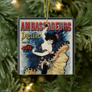 Vintage Art Nouveau Flamenco Dancer, Ambassadeurs Ceramic Ornament